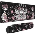 thumbnail image 1 of Hippie Mushroom Skull Mouse Pad Extended XL Gaming Mice Pad Office Desk Mat with Stitched Edges, Non-Slip Oversized Desk Pad, 31.5 X 11.8 Inch, 1 of 5