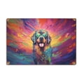 thumbnail image 1 of Hippie Newfoundland Portrait oil painting Watercolor Tie-dye Vintage Horizontal Metal Aluminum Sign Newfie Dog Lover Gifts Wall Art Home Decor - 00015, 1 of 5