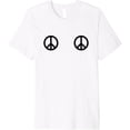 thumbnail image 1 of Hippie Peace Sign Boobs T-Shirt Cute Boobs Cafe mens t shirt，white，women，funny，misfits，men，journey, 1 of 4