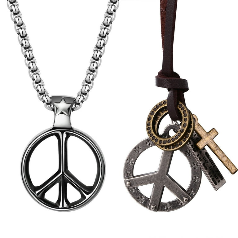 Peace necklace mens best sale