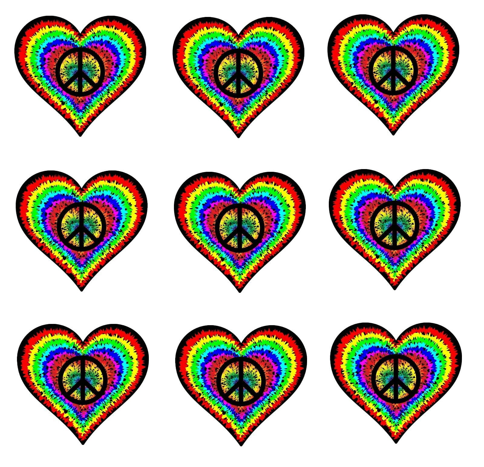 Hippie Peace Sign Sticker Decal - Tie Dye Design For Car Bumper, Window, Laptop