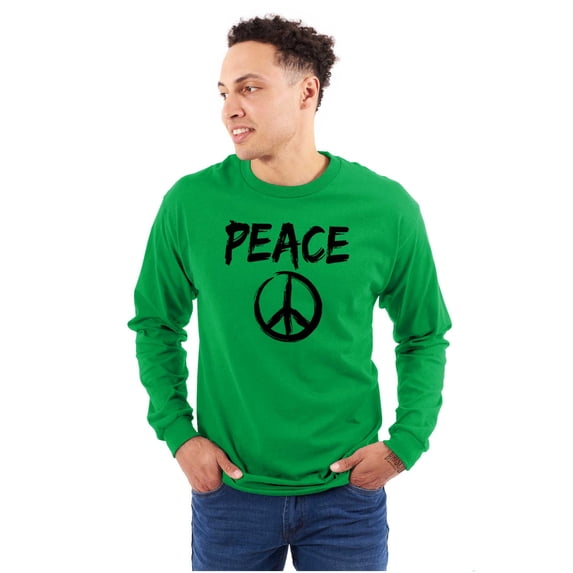 Hippie Peace Sign Make Love Not War Long Sleeve TShirt Men Women Brisco Brands S