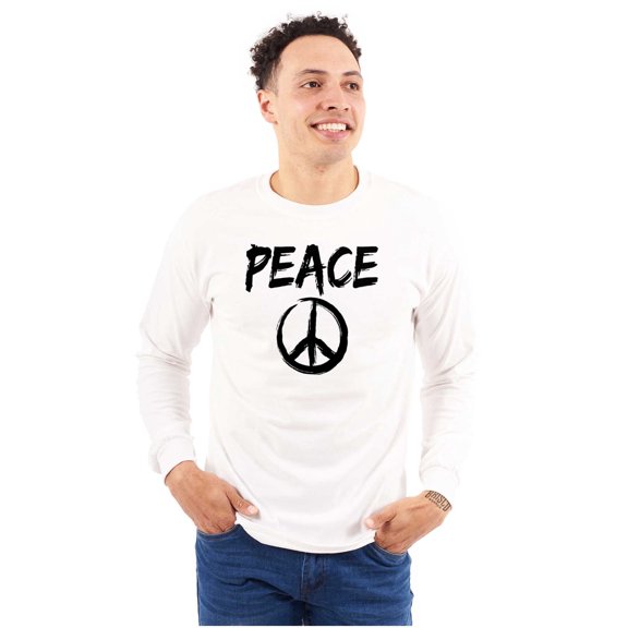 Hippie Peace Sign Make Love Not War Long Sleeve TShirt Men Women Brisco Brands S