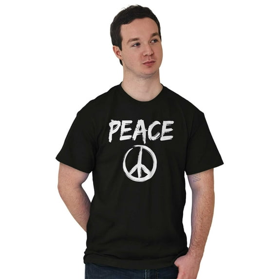 Hippie Peace Sign Make Love Not War Men's Graphic T Shirt Tees Brisco Brands L