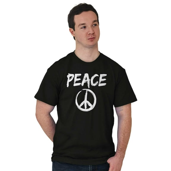 Hippie Peace Sign Make Love Not War Men's Graphic T Shirt Tees Brisco Brands L