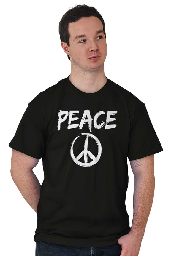 Hippie Peace Sign Make Love Not War Men's Graphic T Shirt Tees Brisco Brands L