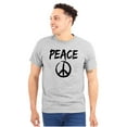 thumbnail image 1 of Hippie Peace Sign Make Love Not War Plus Size Crewneck Graphic Tee Shirt Brisco Brands 3X, 1 of 5