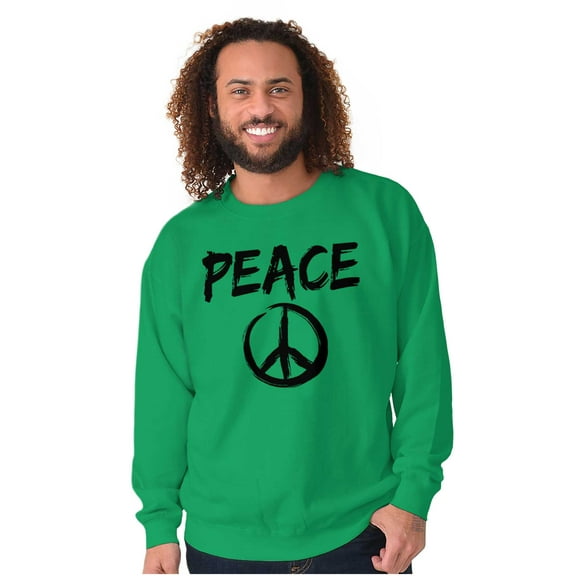 Hippie Peace Sign Make Love Not War Sweatshirt for Men or Women Brisco Brands M