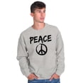thumbnail image 1 of Hippie Peace Sign Make Love Not War Sweatshirt for Men or Women Brisco Brands S, 1 of 6