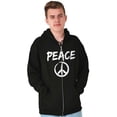 thumbnail image 1 of Hippie Peace Sign Make Love Not War Unisex Fleece Graphic Zip Up Hoodie Brisco Brands 2X, 1 of 5