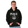 thumbnail image 1 of Hippie Peace Sign Make Love Not War Unisex Plus Fleece Graphic Hoodie Brisco Brands 2X, 1 of 5