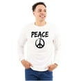 thumbnail image 1 of Hippie Peace Sign Make Love Not War Plus Size Long Sleeve Graphic Tee Shirt Brisco Brands 3X, 1 of 5