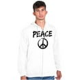 thumbnail image 1 of Hippie Peace Sign Make Love Not War Zip Up Hoodie Men's Women's Brisco Brands X, 1 of 6