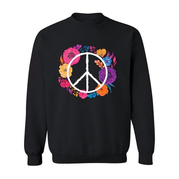 Hippie Peace Symbol. Sweatshirt Women -Image by Shutterstock, Female Medium