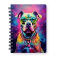 thumbnail image 1 of Hippie Pitbull Portrait oil painting Watercolor Tie-dye Vintage Spiral Bound Journal Terrier Dog Lover 5x7in Spiral Notebook - 00015, 1 of 5