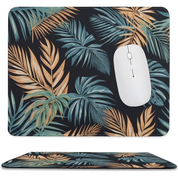 Hippie Plam Leaves Boho Mouse Pad, Customized Rectangle Non-Slip Rubber Mousepad Gaming Mouse Pad for Home, Office Working Laptop Studying Wireless Mouse 9.8"x11.8"