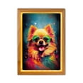 thumbnail image 1 of Hippie Pomeranian Portrait oil painting Watercolor Tie-dye Vintage Acrylic Plaque with Wood Photo Frame Box Pom Dog Lover Gifts Light Box - 00015, 1 of 5