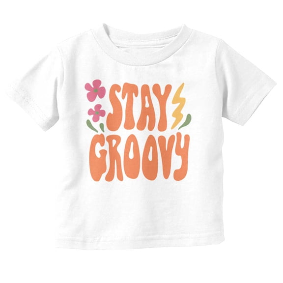 Hippie Positivity Stay Groovy Flowers Youth T Shirt Tee Girls Infant Toddler Brisco Brands 2T