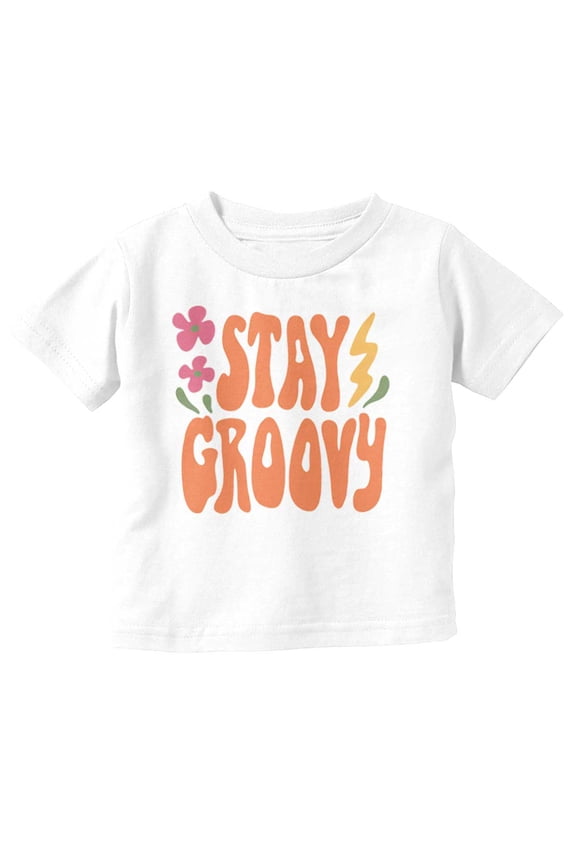 Hippie Positivity Stay Groovy Flowers Youth T Shirt Tee Girls Infant Toddler Brisco Brands 5T