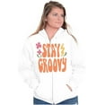 thumbnail image 1 of Hippie Positivity Stay Groovy Flowers Zip Hoodie Sweatshirt Women Brisco Brands S, 1 of 5