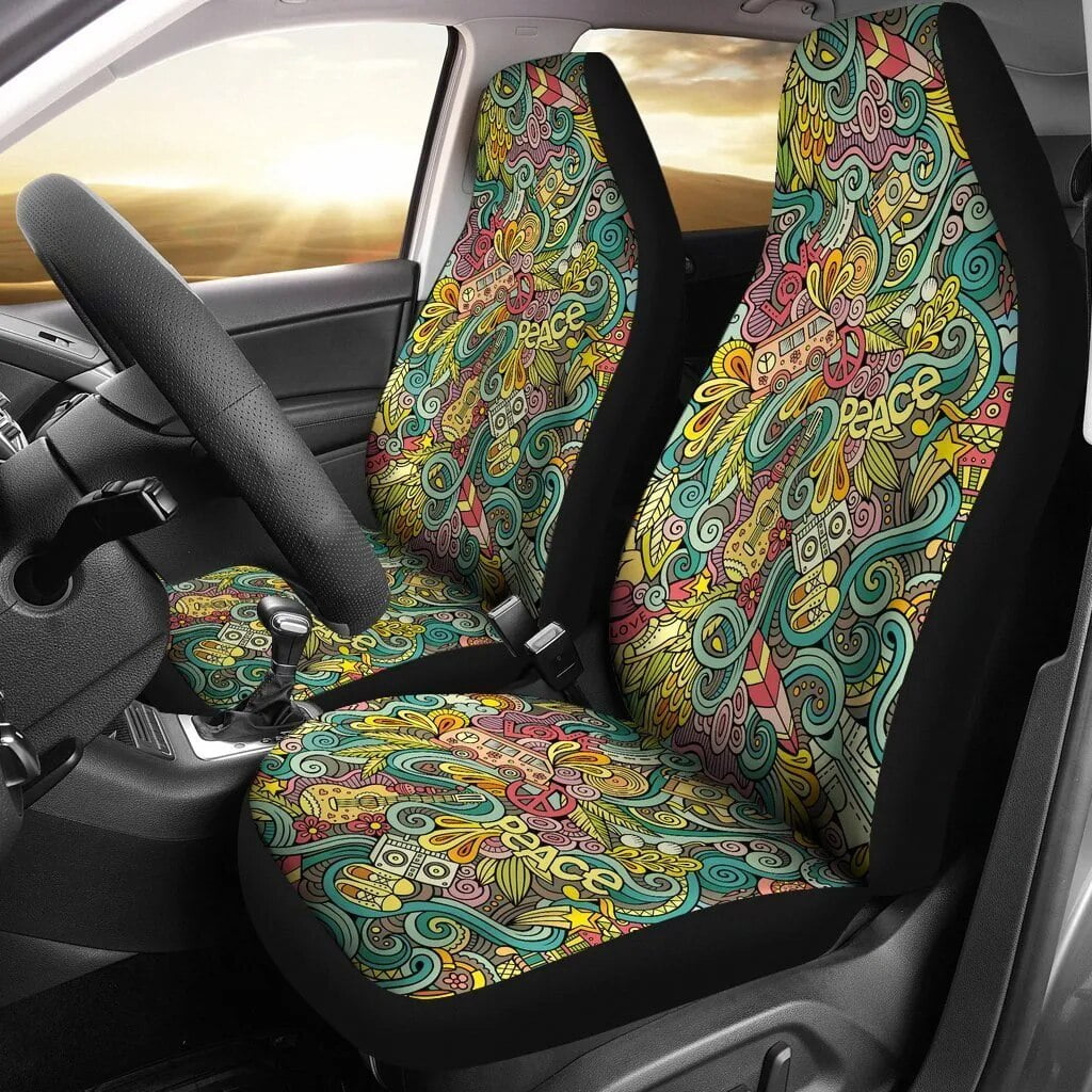 Peace and Love signs Car Back Seat Pet Covers, Backseat Seat Covers, Seat Protector, 2024 Car Accessories, Abstract Art