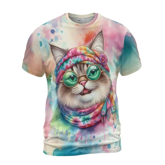 Hippie Ragdoll Portrait Watercolor Tie-Dye Vintage Styles All Over Print 3D Shirt Unisex Merch Cat Lover Kitten Owner Gifts Idea - 00014