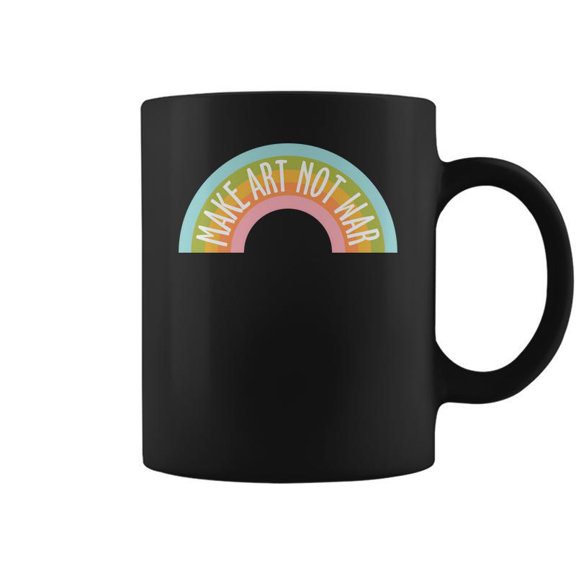 Hippie Rainbow Make Art Not War Custom Coffee Mugs