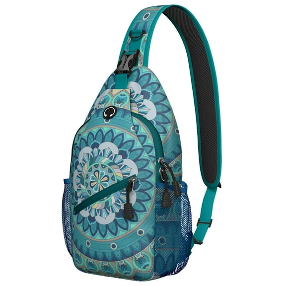 Hippie Retro Style Sling Bag Colorful Crossbody Chest Bag for Hiking & Urban Use Artistic & Versatile Wear