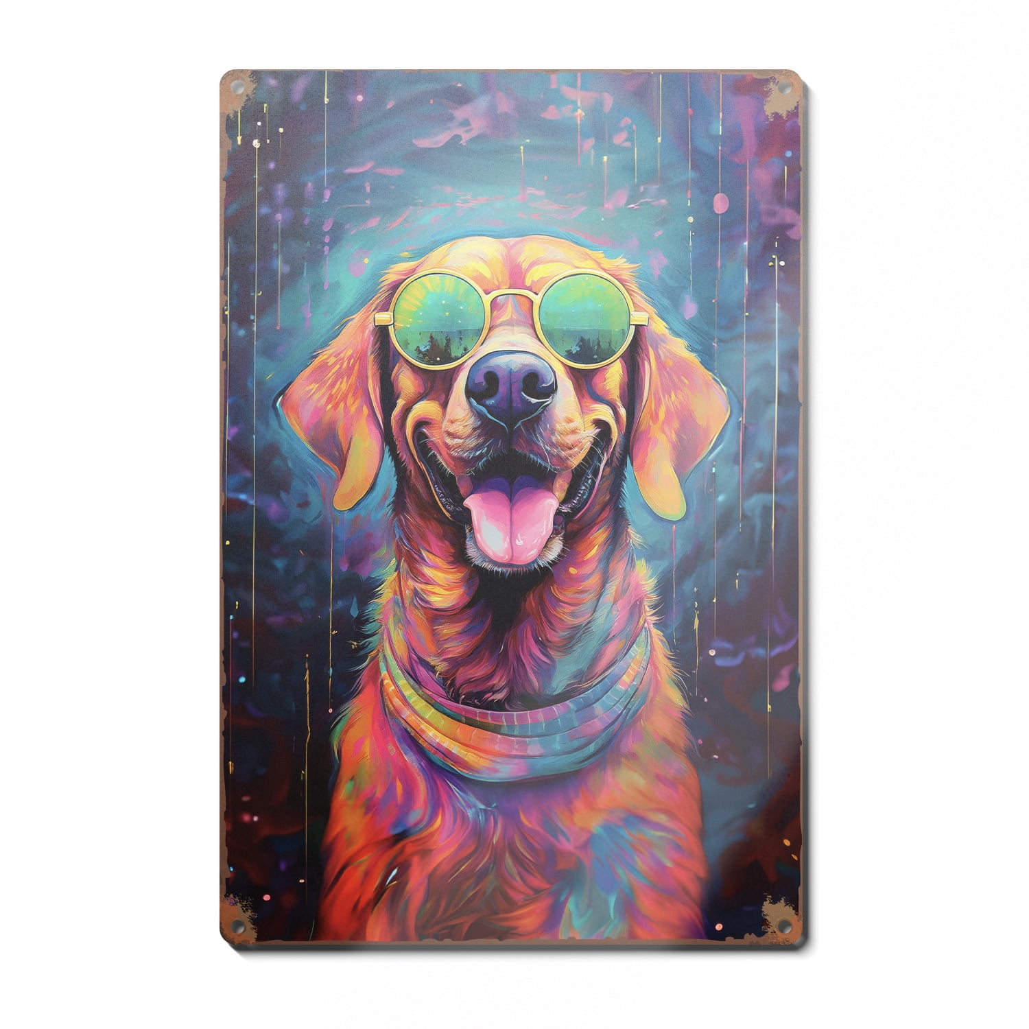 Hippie Rhodesian Ridgeback Portrait oil painting Watercolor Tie-dye ...