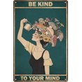 thumbnail image 1 of Hippie Room Decor Be Kind to Your Mind Boho Mushroom Girls Room Metal Tin Sign Wall Decor Retro Art Signs for Home Decor Gifts 8x12 in, 1 of 11