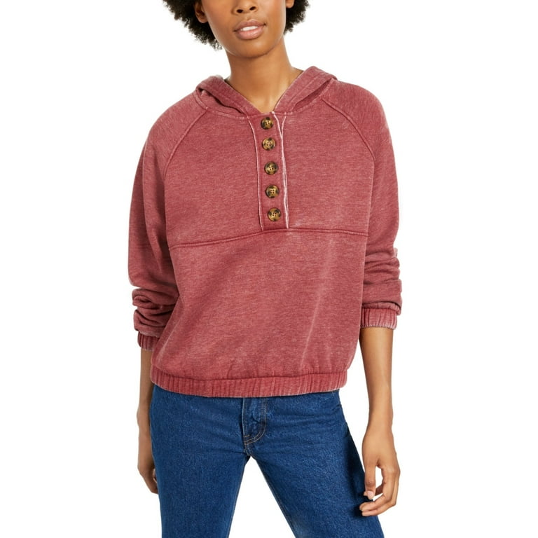 Hippie Rose Junior s Henley Hoodie Wine Size Small Walmart