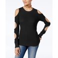 thumbnail image 1 of Hippie Rose Juniors Cutout Sleeve Sweater Black XL, 1 of 1