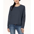thumbnail image 1 of Hippie Rose Juniors Eyelet Contrast Sweatshirt Blue Slate L, 1 of 1