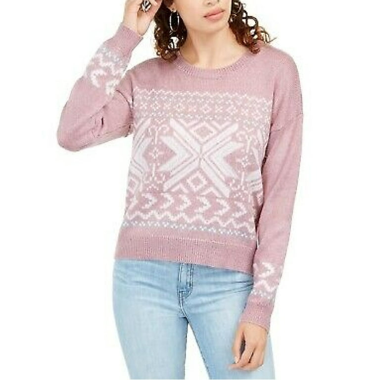 Hippie Rose Juniors Fair Isle Sweater Purple Size Large Walmart