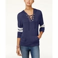 thumbnail image 1 of Hippie Rose Juniors Lace-Up Hoodie Indie Blue M, 1 of 1