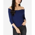 thumbnail image 1 of Hippie Rose Juniors Off The Shoulder T-Shirt Blue XL, 1 of 1