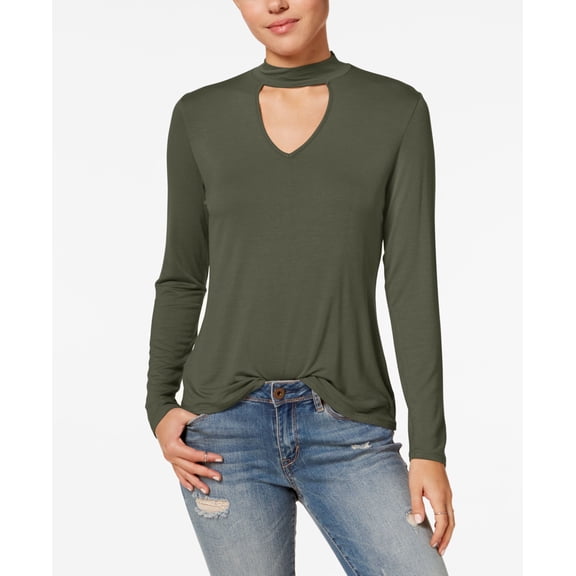 Hippie Rose Juniors Long-Sleeve Choker To Olive L