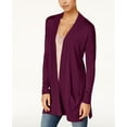 thumbnail image 1 of Hippie Rose Juniors Open Front Duster Cardigan Retro Maroon XS, 1 of 1