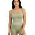 thumbnail image 1 of Hippie Rose Womens Ribbed Cropped Tank Top, Green, Juniors, X-Large, 1 of 1