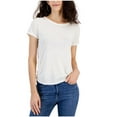 thumbnail image 1 of Juniors' Side-Ruched Short-Sleeve T-Shirt White L, 1 of 1