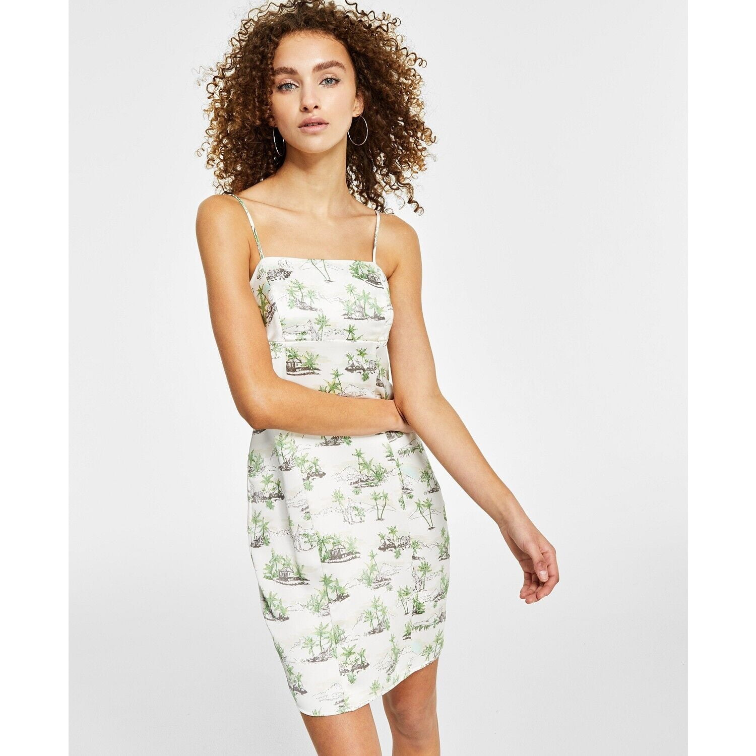 slim fit dress slacks Eileen Dress in Green Botanical Toile XL main image 0