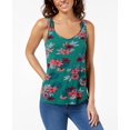 thumbnail image 1 of Hippie Rose Juniors Strappy Back Tank Top Green Floral XS, 1 of 1