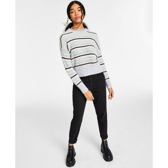 Hippie Rose Juniors Striped Crewneck Sweater
