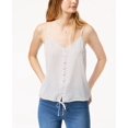 thumbnail image 1 of Hippie Rose Juniors Tie Front Cami Tank Top White Dot XS, 1 of 1