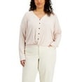 thumbnail image 1 of Hippie Rose Juniors Trendy Plus Size Twist-Front Top,Hush Pink,2X, 1 of 1