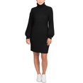 thumbnail image 1 of Hippie Rose Juniors Turtleneck Sweater Dress, Black, Small, 1 of 3
