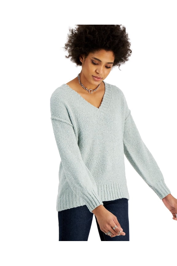Juniors V-Neck Tunic Sweater