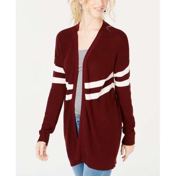 Hippie Rose Juniors Varsity Stripe Open Front Cardigan Soul Train Combo M