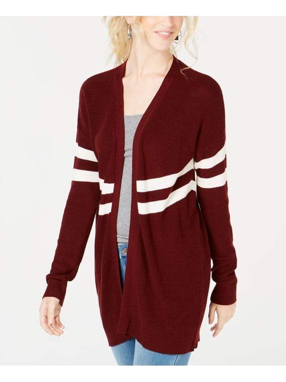 Juniors Varsity Stripe Open Front Cardigan Soul Train Combo M