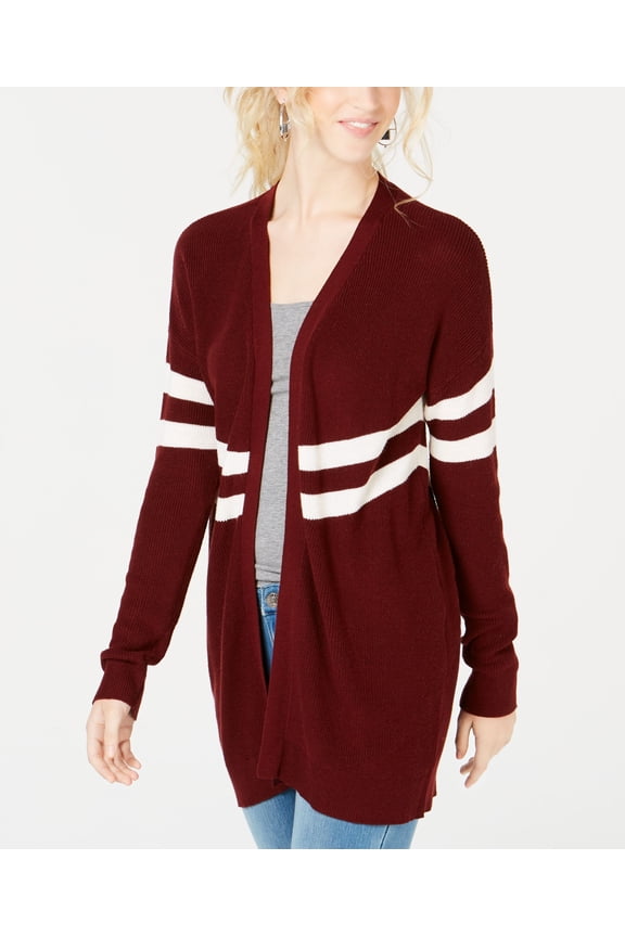Juniors Varsity Stripe Open Front Cardigan Soul Train Combo M
